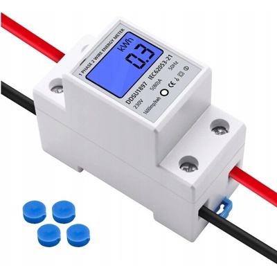 Elektroměr pcblab.io 80 A na DIN lištu s LCD displejem