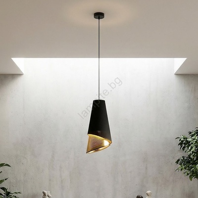 Emibig Пендел на шнур MODA 1xE27/15W/230V, черно/златисто (EB0302)