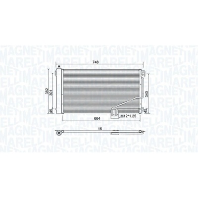 Kondenzátor, klimatizace MAGNETI MARELLI 350203738000