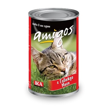 Image 1 of Amigos Beef Adult Cat - Консерва за израснали котки с говеждо 415 гр