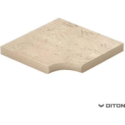 DITON Bazénový lem TRAVERTIN ELEGANCE Velikost: 40 × 40 × 4, Varianta: Bazénový lem - vnitřní rohový Travertin elegance krémová, Povrch: natur, reliéfní
