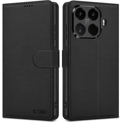 Tech-Protect Кожен Калъф с Джобове за Xiaomi 17T, Tech-Protect Wallet Book Case, Черен (5906302323494)