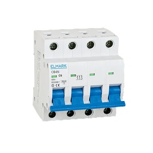 ELMARK АВТОМАТИЧЕН ПРЕКЪСВАЧ 6kA 6A 4P КРИВА B (41806N)
