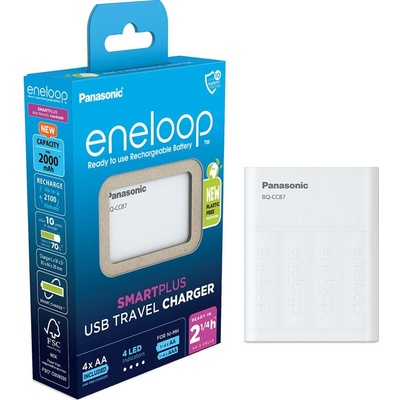 Panasonic Eneloop Smart Plus BQ-CC87 + 4x AA K-KJ87MCD40