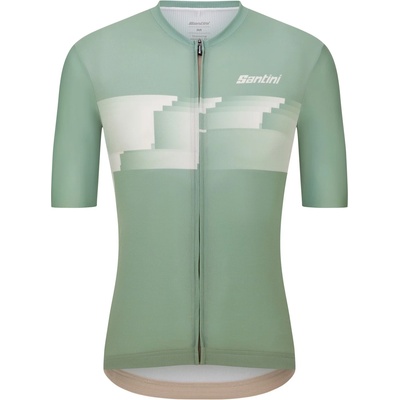 Santini Мъжка фланелка с къс ръкав за колоездене Santini Verve S/S Jersey Cycling jersey - Verde Salvia (056-3864-0314)