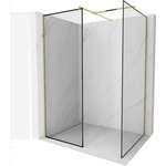 Mexen Kioto стена за душ Walk-in 120 x 90 см, черна рамка, златна - 800-120-202-50-70-090 (800-120-202-50-70-090)