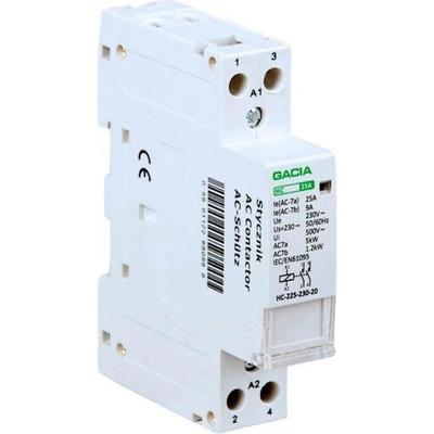 Modulární dvoupólový stykač 1P/2T/25A 2NO 230V GACIA HC 2P/25A 2NO 230V