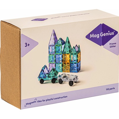 MagGenius magnetické stavebnice pre deti: 110 dielov s trblietavým efektom