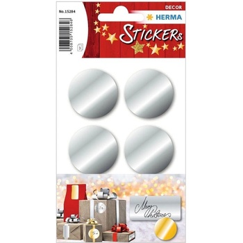 Herma Самозалепващи се етикети, диаметър 32 mm, сребристи, 1 (1540100147)