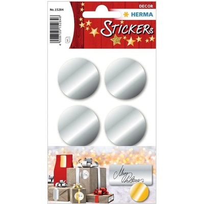 Herma Самозалепващи се етикети, диаметър 32 mm, сребристи, 1 (1540100147)