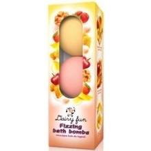 Dairy Fun Fizzing Bath Bombs Peach šumivé koule do koupele broskev 100 g karamelové jablko 100 g med mléko 100 g 3 ks