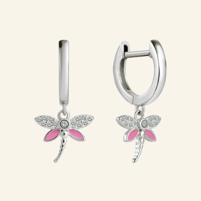 SilveAmo stříbrné se smaltem Motýlci C2FE2003