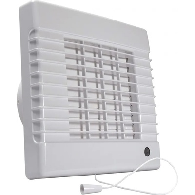 Dalap Вентилатор за баня на 12v за влажни помещения с автоматични жалузи и издърпващ се превключвател Ø 100 мм (41109)