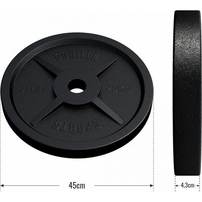Gorilla Sports Zátěžová deska litina 50/51 mm 25 kg