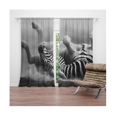 Sablio Závěsy Válející se zebra: 2 ks - 140x250 cm - Sablio