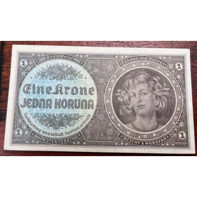 Československo -1 korun, 1940, C, AUNC (Czechoslovakia - 1 Korun, 1940, C)