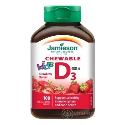 Jamieson Vitamín D KIDS 400 IU jahoda 100 ks
