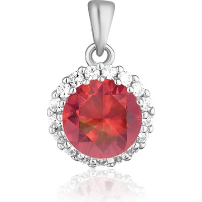 JVD Dámský stříbrný přívěsek se zirkony a rubínem SVLP0619SH2R100