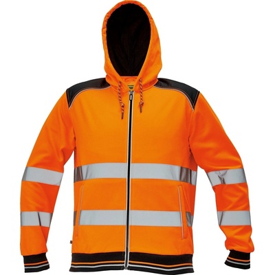 Cerva Knoxfield HI VIS reflexná mikina s kapucňou oranžová