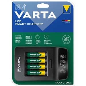 VARTA LCD Smart-Plus NiMH Micro (AAA), Ceruza (AA) цилиндрично зарядно устройство за батерии с батерии 57684101441 (57684101441)