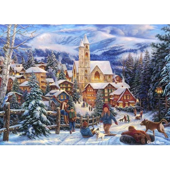Image 1 of Grafika - Puzzle Chuck Pinson - Sledding To Town - 500 piese