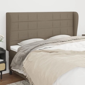 vidaXL Горна табла за легло с уши, таупе, 203x23x118/128 см, плат (3117982)