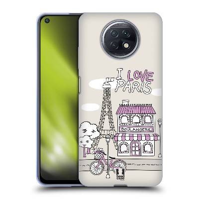 Plastový obal HEAD CASE na mobil Xiaomi Redmi Note 9T vzor Kreslená městečka FIALOVÁ, Paříž, Francie, I LOVE PARIS (Zadní kryt pro mobil Xiaomi Redmi Note 9T vzor Kreslená městečka FIALOVÁ, Paříž, Fra