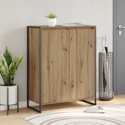 vidaXL Шкаф за обувки Дъб Артизан 79 x 36 x 100 см Инженерна дървесина (886467)
