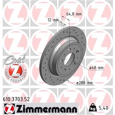Brzdový kotúč ZIMMERMANN 610.3703.52 (610370352)