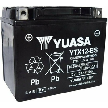 Image 1 of YUASA AGM 12V 10Ah left+ YTX12-BS