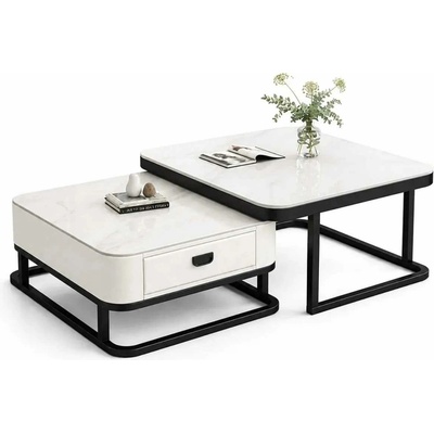 LuxuryForm Design Aragon 70 x 70 / 60 x 60 cm biely / biely mramor 2 ks