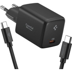 Spigen Зарядно устройство Spigen Essential EE451EU (ACH09474) - USB-C с Type-C кабел, 45W - Черно