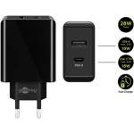 Goobay 28W USB-A/USB-C бързо зарядно устройство, черно 44960 (44960)