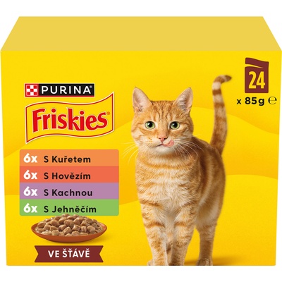 Friskies Cat kura hovädzie jahňa a kačka v šťave 24 x 85 g