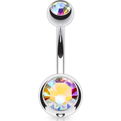 Steel Edge piercing do pupíku z chirurgické oceli SENS04 duha