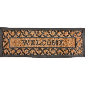 ESSCHERT DESIGN BEST FOR BOOTS s kokosovým vláknem a nápisem Welcome černá s přírodní 75 x 25 cm