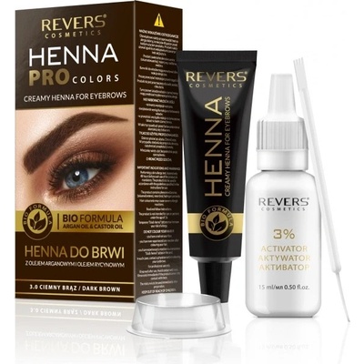 Revers Cosmetics Revers farba na obočie Henna Pro Colors 3.0 tmavo hnedá 15 ml