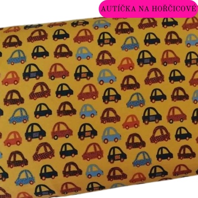 Šátek Autíčka na hořčicové