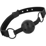 Intense Fetish Vegan Leather Ball Gag Black