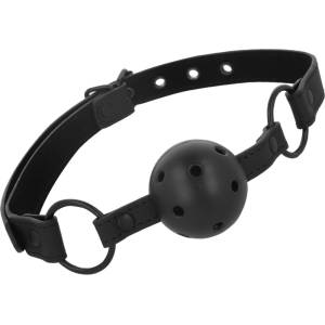 Intense Fetish Vegan Leather Ball Gag Black