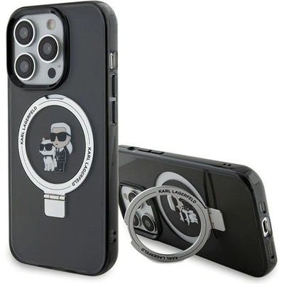 KARL LAGERFELD Кейс Karl Lagerfeld KLHMP15XHMRSKCK за iPhone 15 Pro Max 6.7", черен / черен, твърд, Ring Stand Karl&Choupette MagSafe (3666339169145)