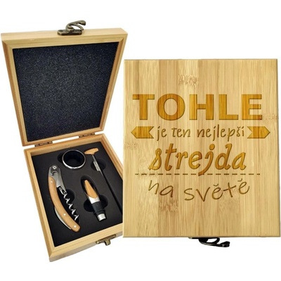 Sablio Dárková sada na víno Tohle je ten nejlepší strejda na světě: 147×168×49 mm