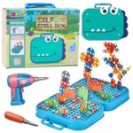 LEAN Toys DIY Screwdriver Kit Suitcase Puzzle Dinosaurs Blocks Screwdriver 228 pcs
