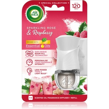 Air Wick Electric Sparkling Rose & Raspberry електрически уред за освежаване на въздуха с пълнител 19ml