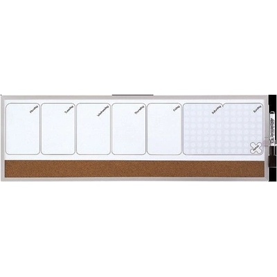 ДЪСКА БЯЛА МАГНИТНА+КОРК СЕДМИЧЕН ПЛАН 585/190 ММ