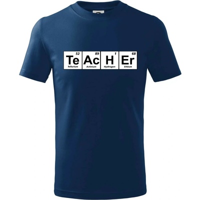 Periodická tabulka Teacher tričko detské polnočná modrá