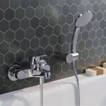 Ideal Standard Смесител за вана и душ Ideal Standard Ceraflex с гланцов хром и душ комплект (B1722AA)