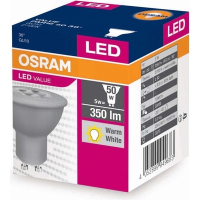Osram PARATHOM PAR16 50 36° 4,3W/827 GU10 2700K teplá biela