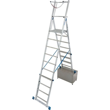 KRAUSE Телескопична стълба с регулируема височина и U-образна предпазна релса Krause Stabilo, 1x8-10 (07127648) (07127648)