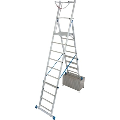 KRAUSE Телескопична стълба с регулируема височина и U-образна предпазна релса Krause Stabilo, 1x8-10 (07127648) (07127648)